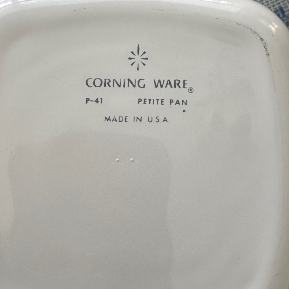 Corningware SET OF 4 Vintage White Petite Pans Blue Cornflower P41 - Picture 3 of 3